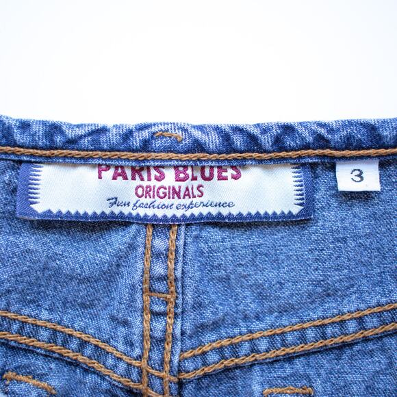 Paris Blues Originals Medium Wash Front Split Midi Jean Skirt Size Small - Picture 4 of 6